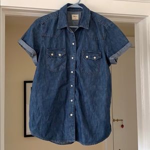 Button down Demin short sleeve shirt